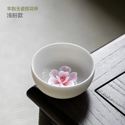 Mutton Fat Jade White Porcelain Teacup