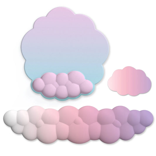 Silicone Cloud Mouse Pad Keyboard Wrist Rest Set