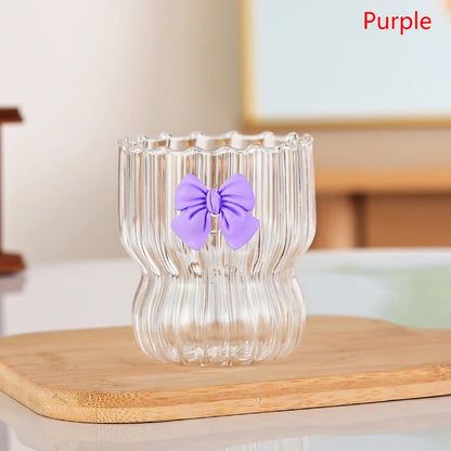 Pink Bow Glass Cup
