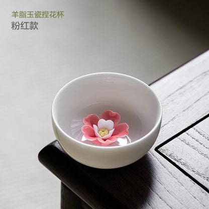 Mutton Fat Jade White Porcelain Teacup