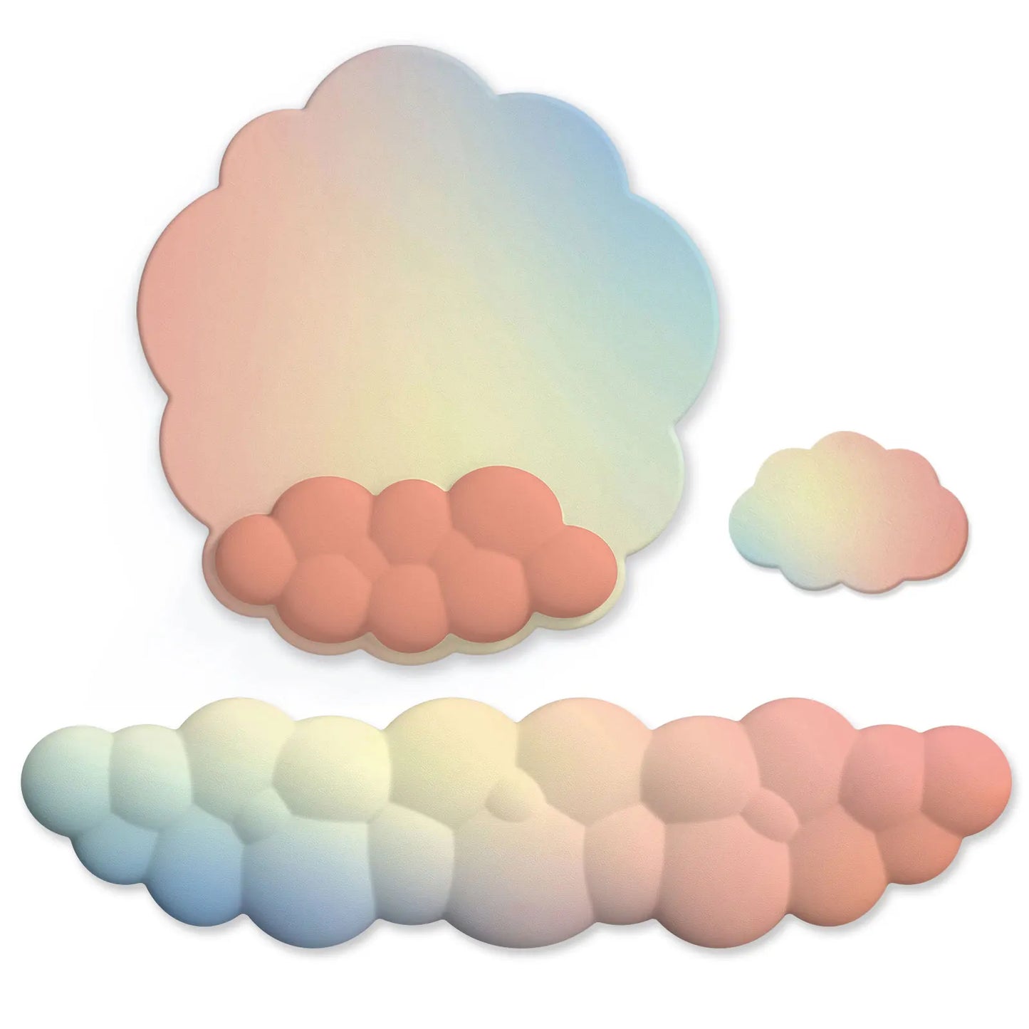 Silicone Cloud Mouse Pad Keyboard Wrist Rest Set